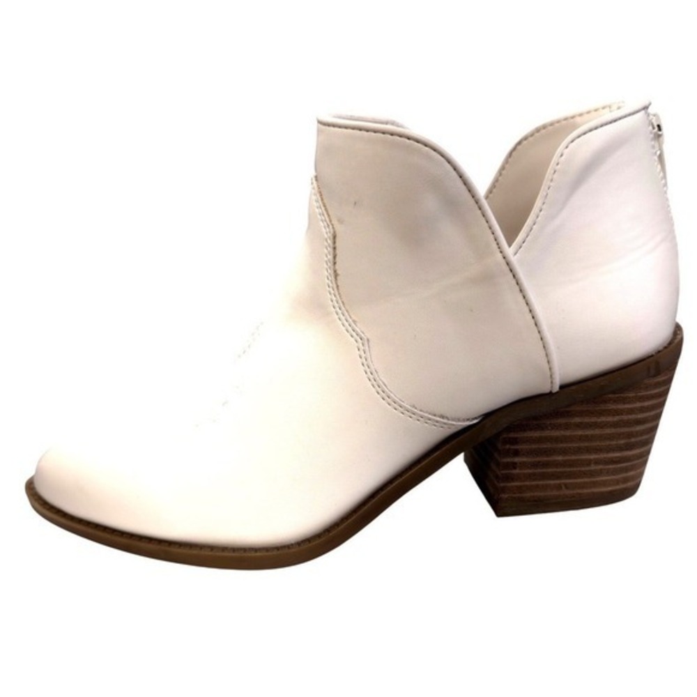 Cushionaire Rodeo White Western Ankle Boots Pointed Toe Memory Foam Size 7M - Picture 4 of 11